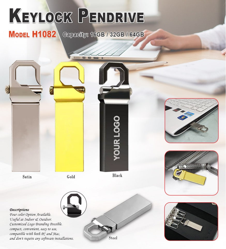 Keylock Pendrive - Golden