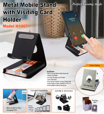 Metal Mobile Stand with Visiting Card Holder