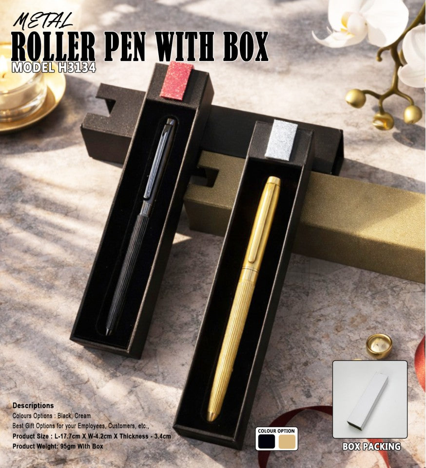 METAL ROLLER PEN WITH BOX