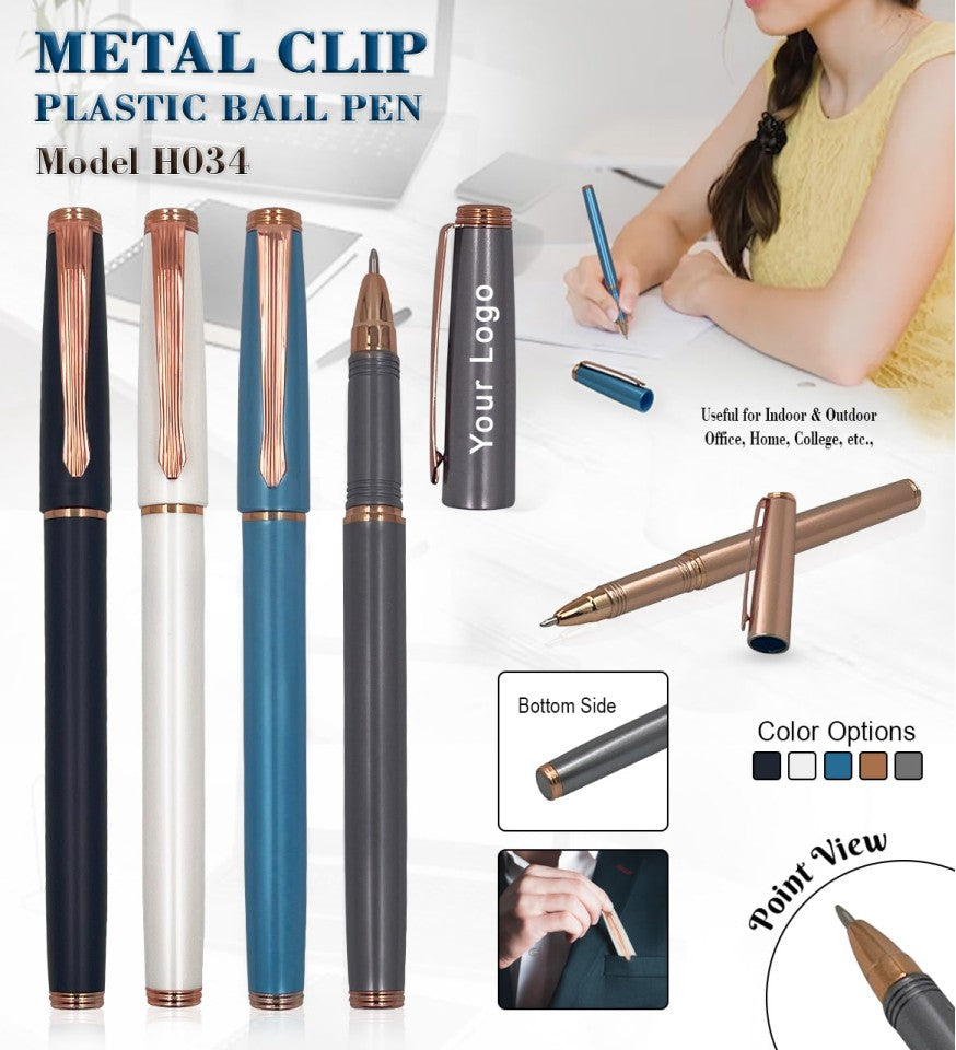 Metal Clip Ball Pen